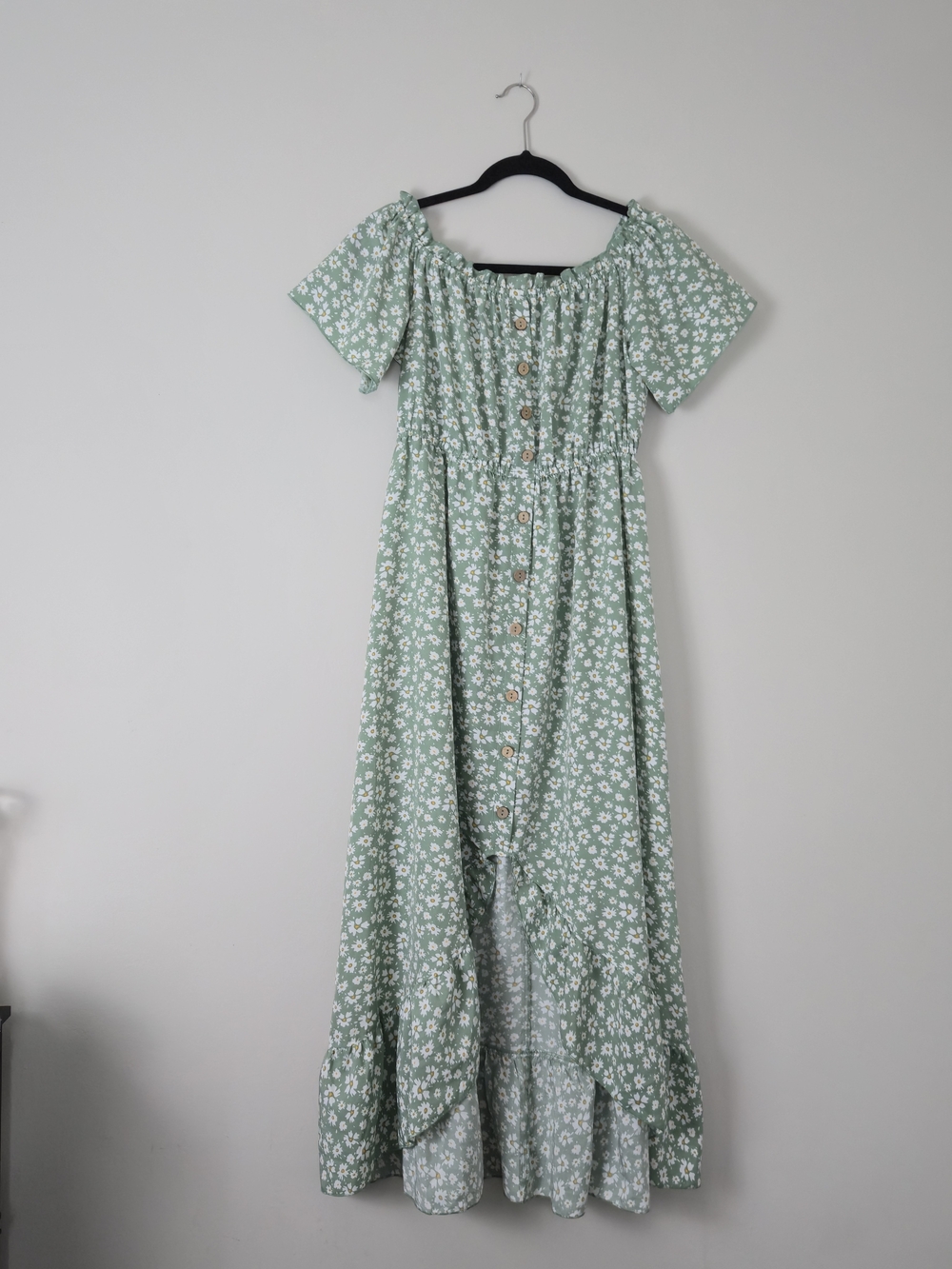 Cupshe Green Floral Button-Front Maxi Dress SIZE Large
